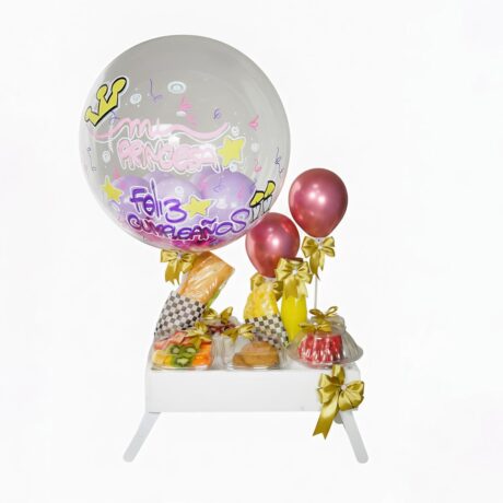 desayuno sorpresa bandeja y globo siliconado