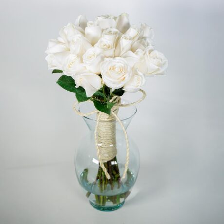Florero Bouquet Rosas Blancas